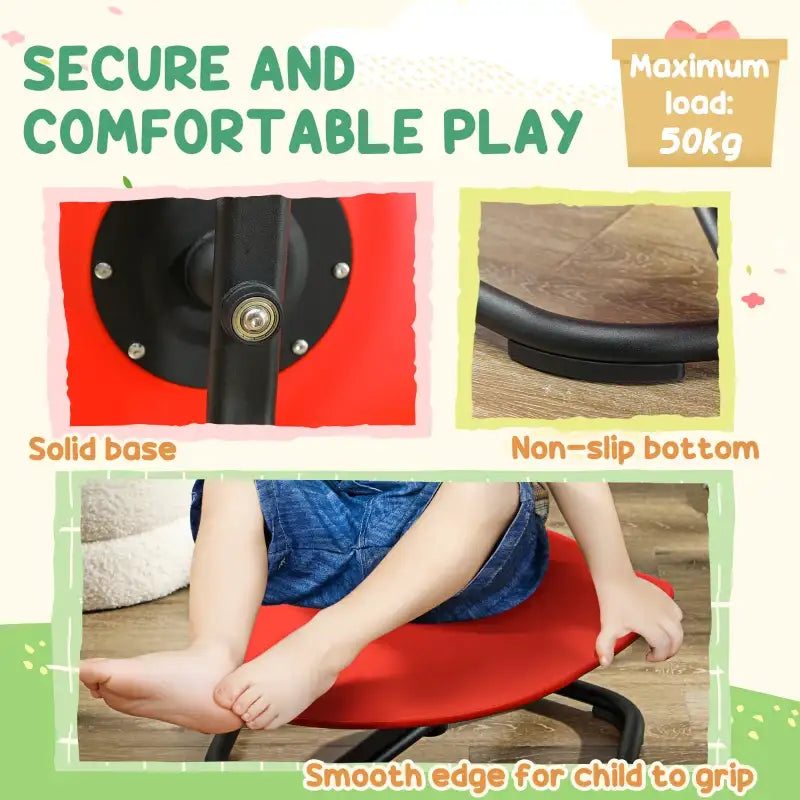 Sensory Spinning Chair for Kids, for Coordination, Balance, Red
