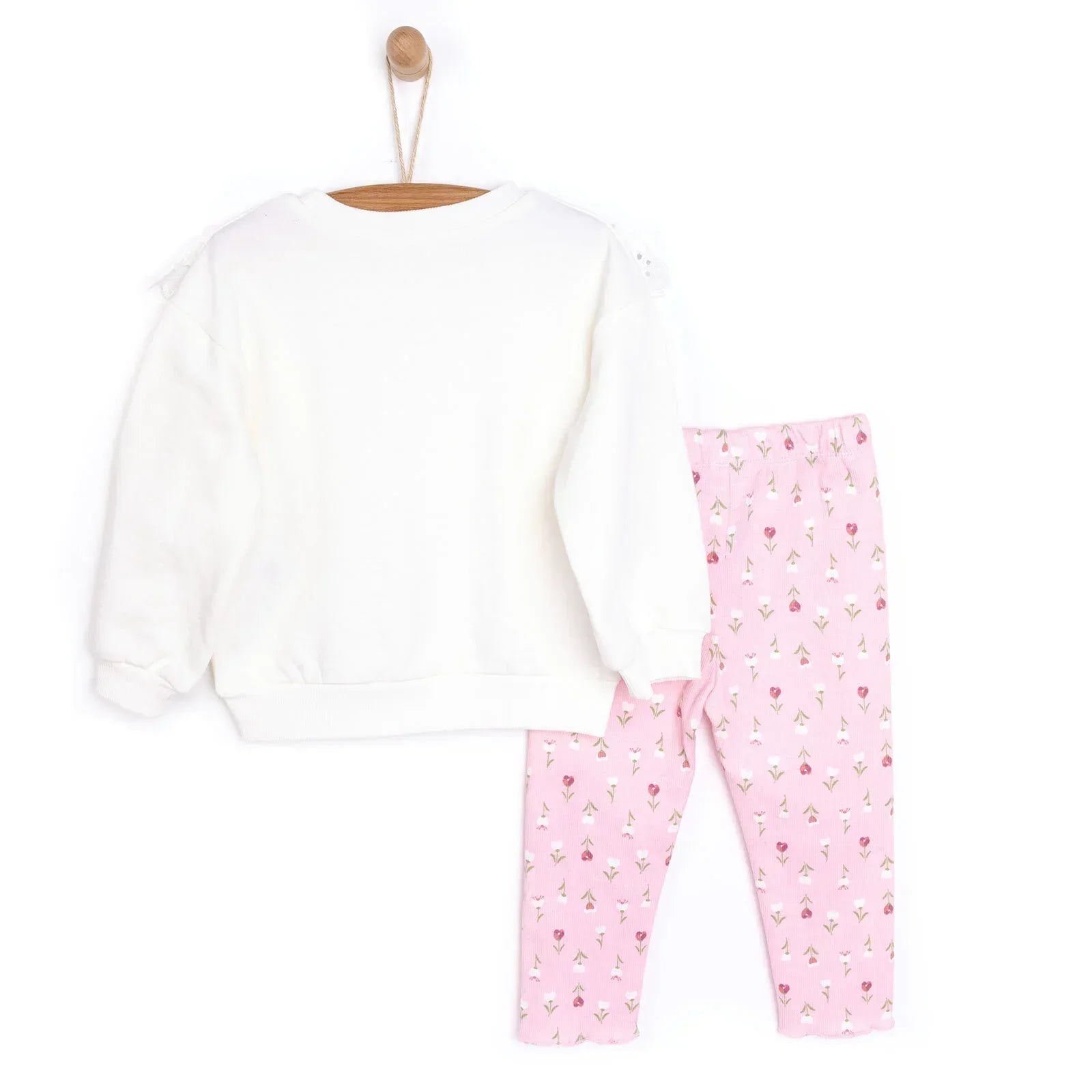 HelloBaby Winter Fairytale Leggings Set - Ecru - Bobobiy