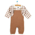 HelloBaby Newborn Muslin Overalls-Sweatshirt - Brown