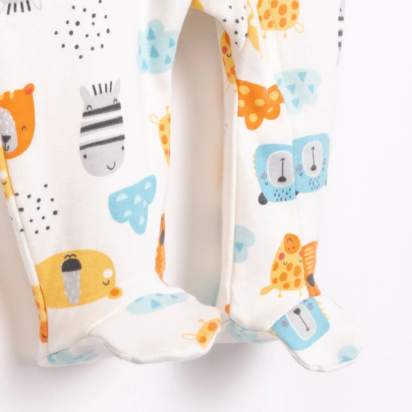 HelloBaby Newborn Footed Jumpsuit - Ecru - Bobobiy