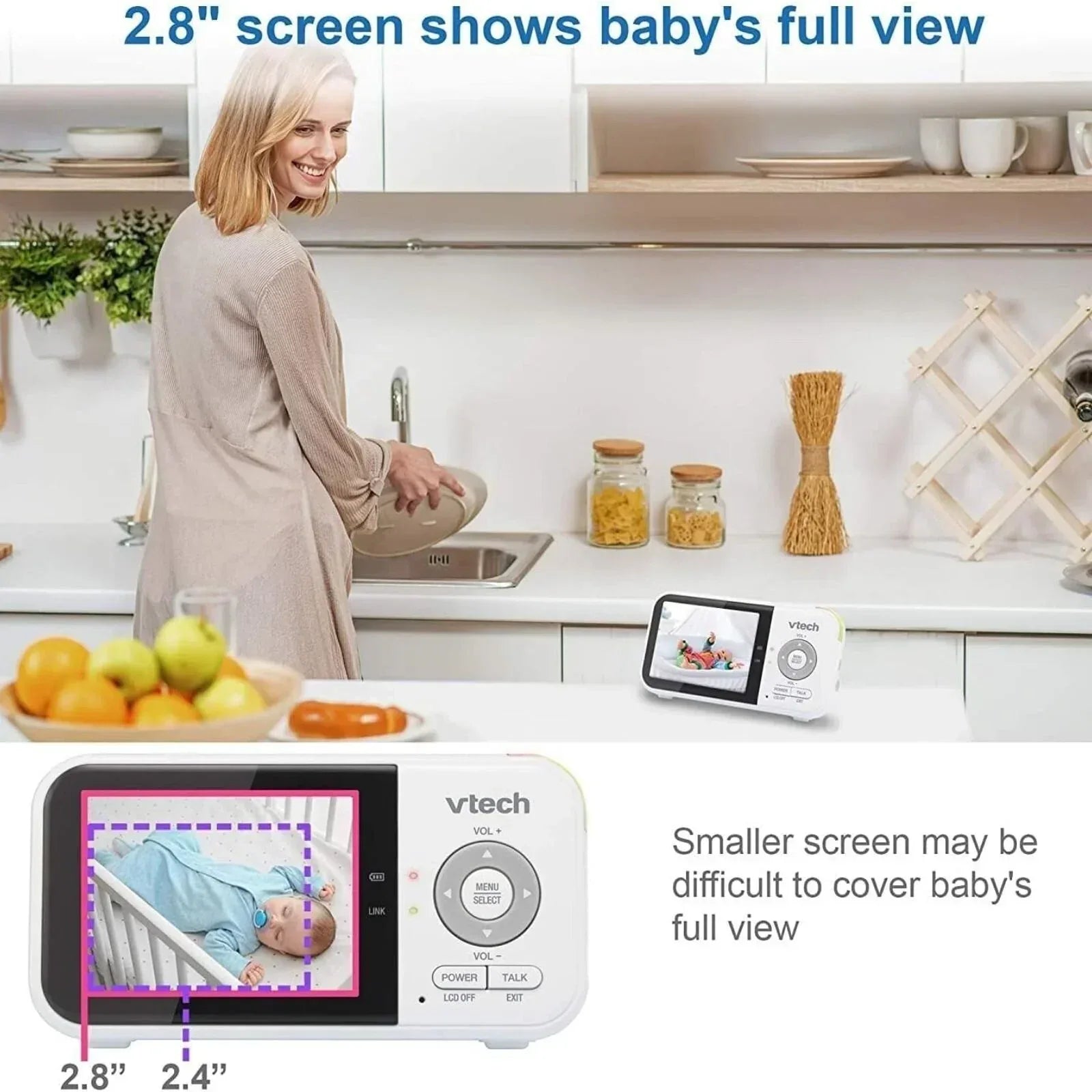 VTech VM819 2.8" Digital Video Baby Monitor with Adjustable Camera - Bobobiy
