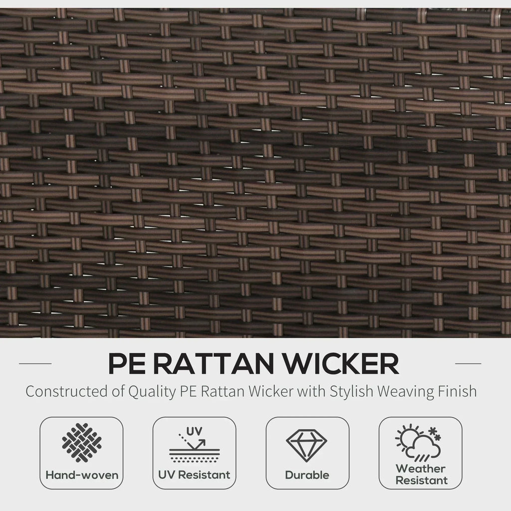 Rattan Corner Sofa Set 4-Seater Outdoor Garden Sofa for Patio - Brown - Bobobiy