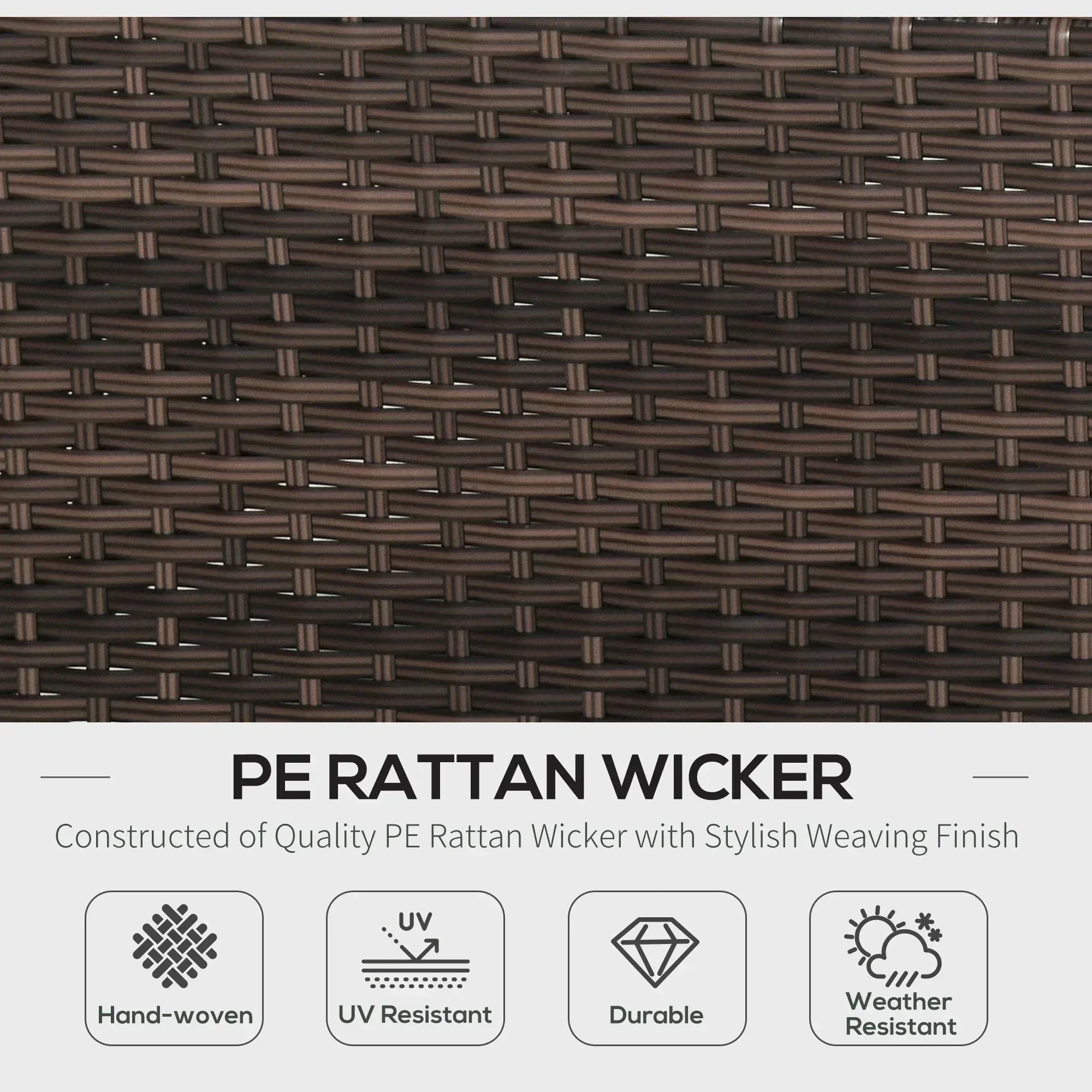 Rattan Corner Sofa Set 4-Seater Outdoor Garden Sofa for Patio - Brown - Bobobiy