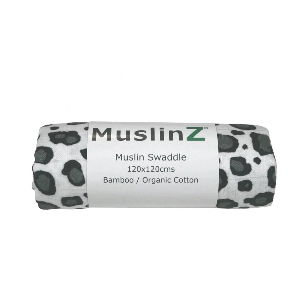 MuslinZ Bamboo/Organic Cotton Muslin Swaddle 120x120cm - Leopard
