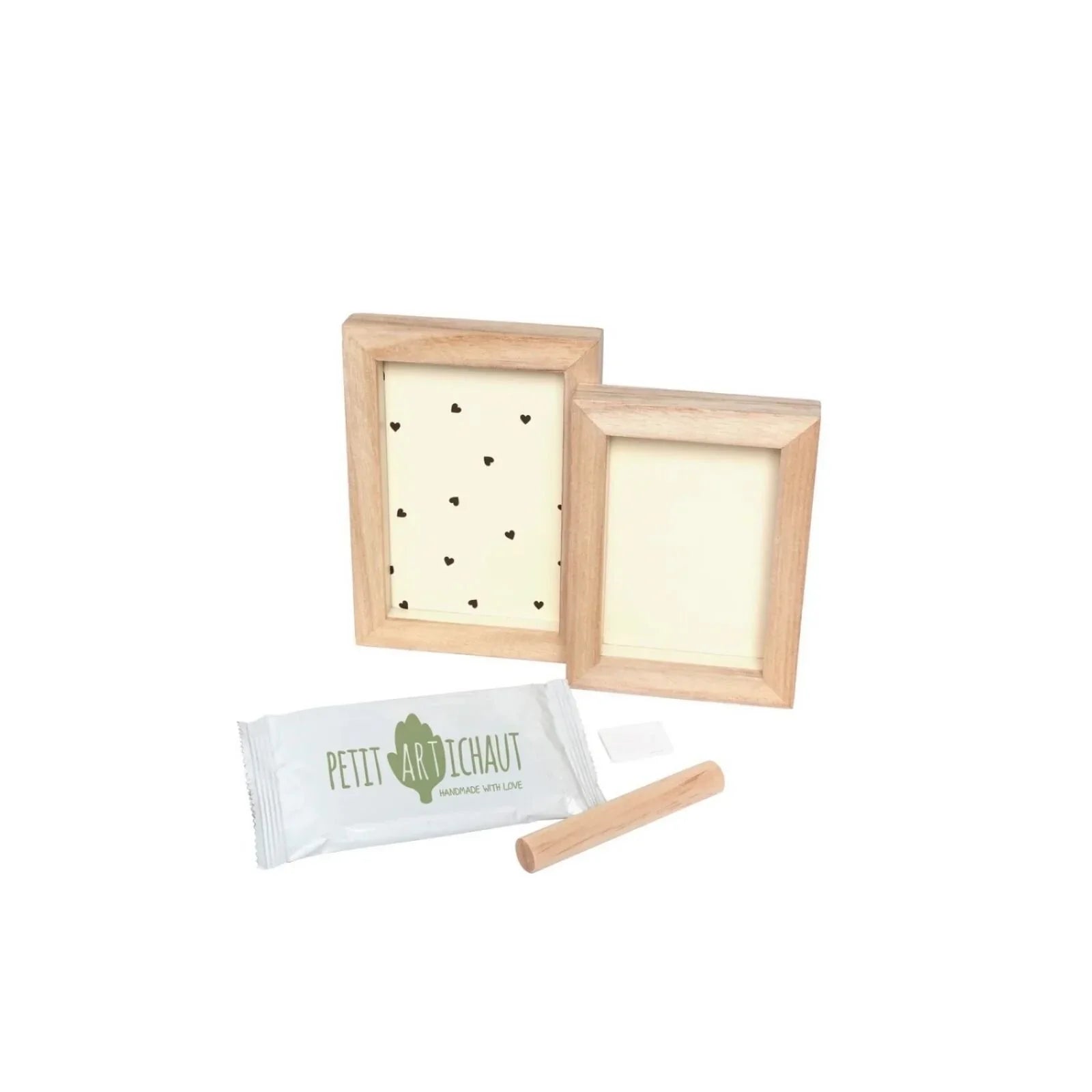Petit Artichaut Duo Frame with Hand & Foot Imprints - Jolis Coeurs