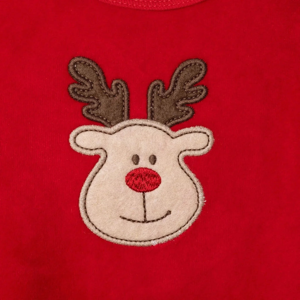 HelloBaby Girls Long Sleeve Bodysuit Christmas with Poppers Crew Neck Long Sleeve - Red
