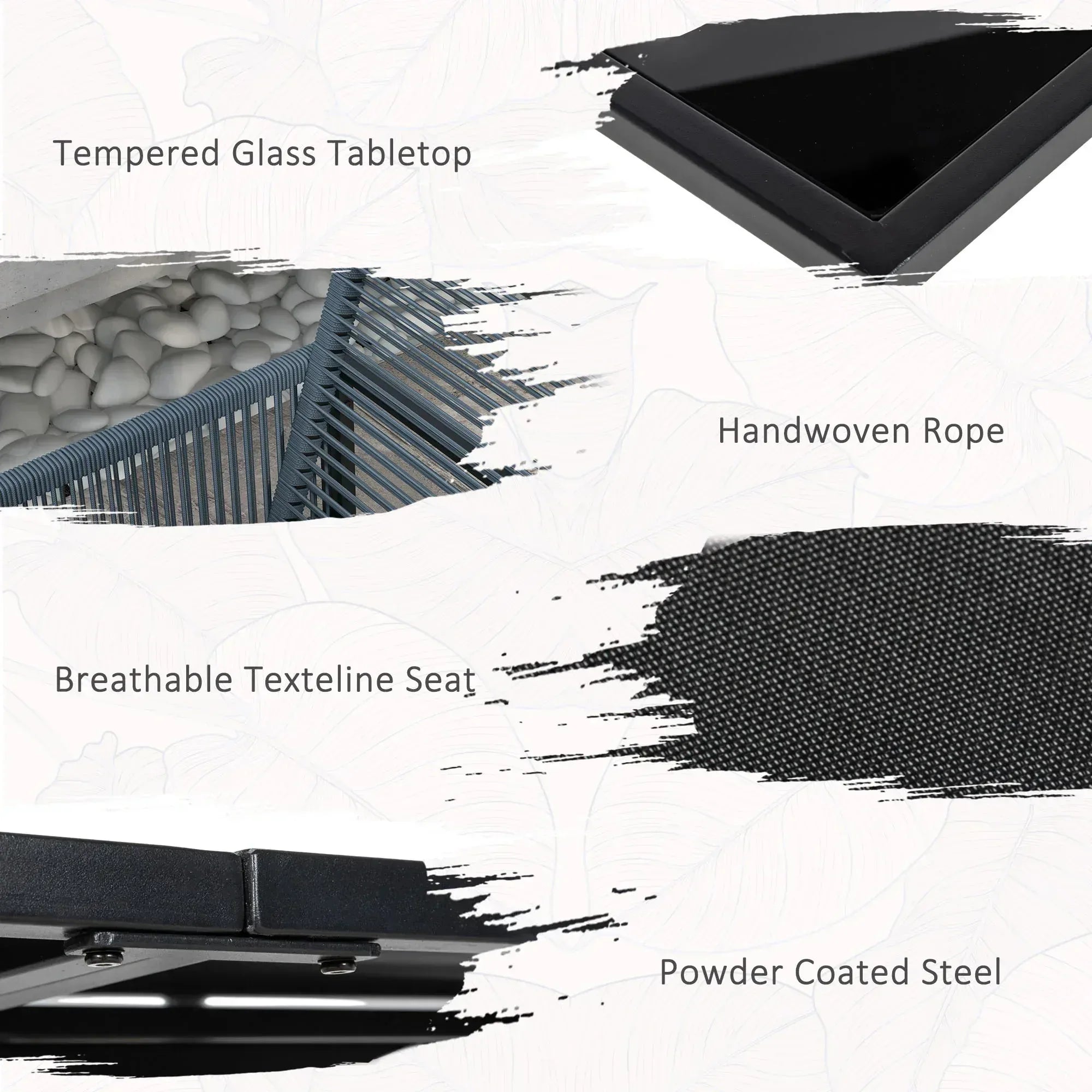 Five-Piece Metal Dining Set, with Folding Back Chairs, Dark Grey - Bobobiy