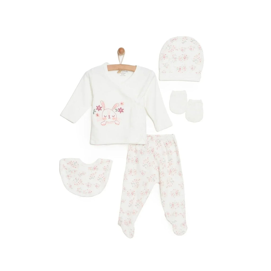 Aziz Bebe Girl 5 Piece Newborn Set - Ecru