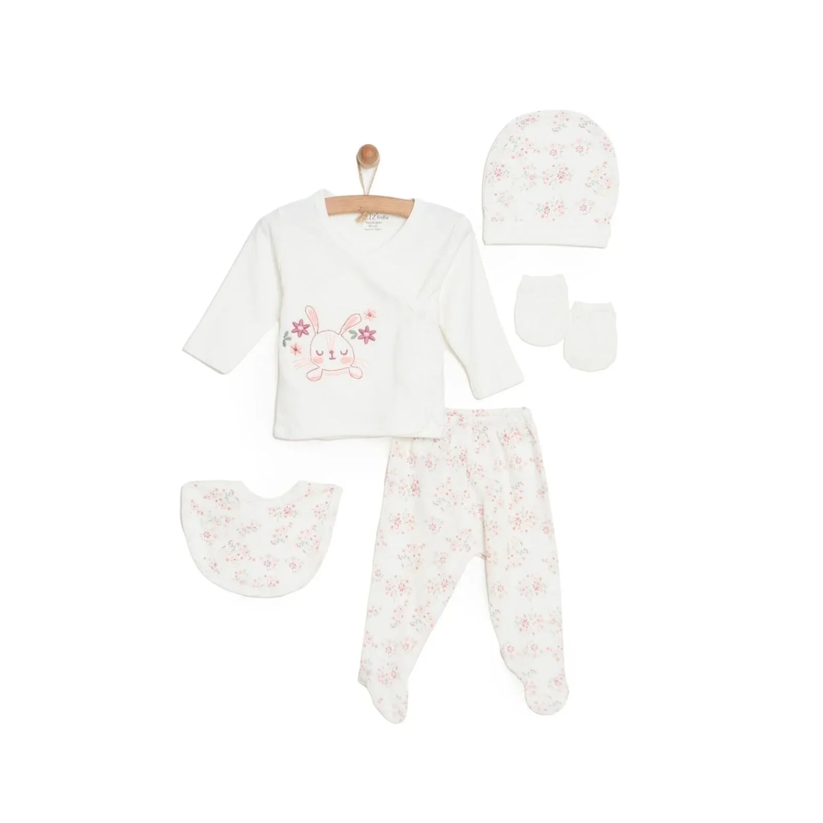Aziz Bebe Girl 5 Piece Newborn Set - Ecru