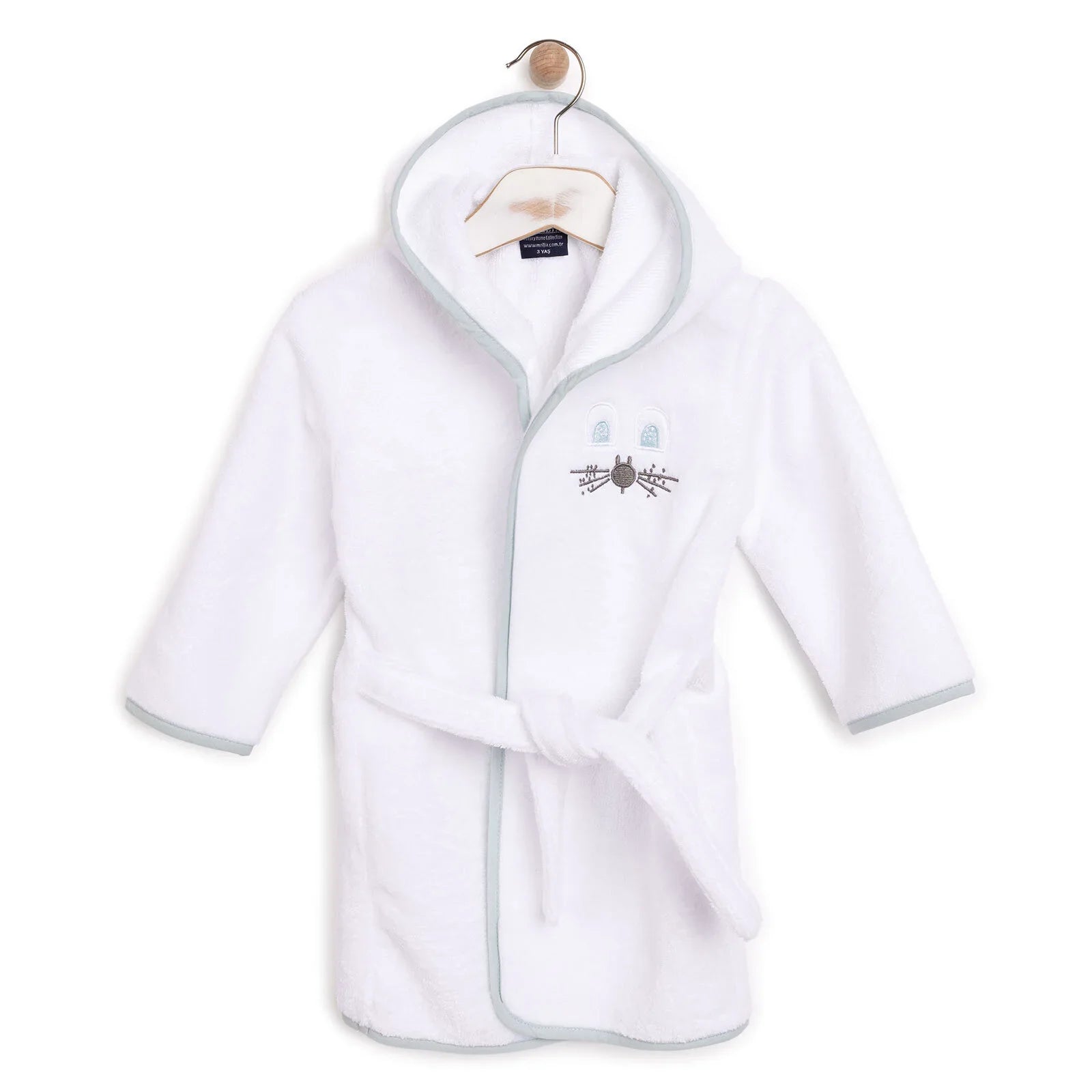 Mollia Boy Baby Bathrobe - White