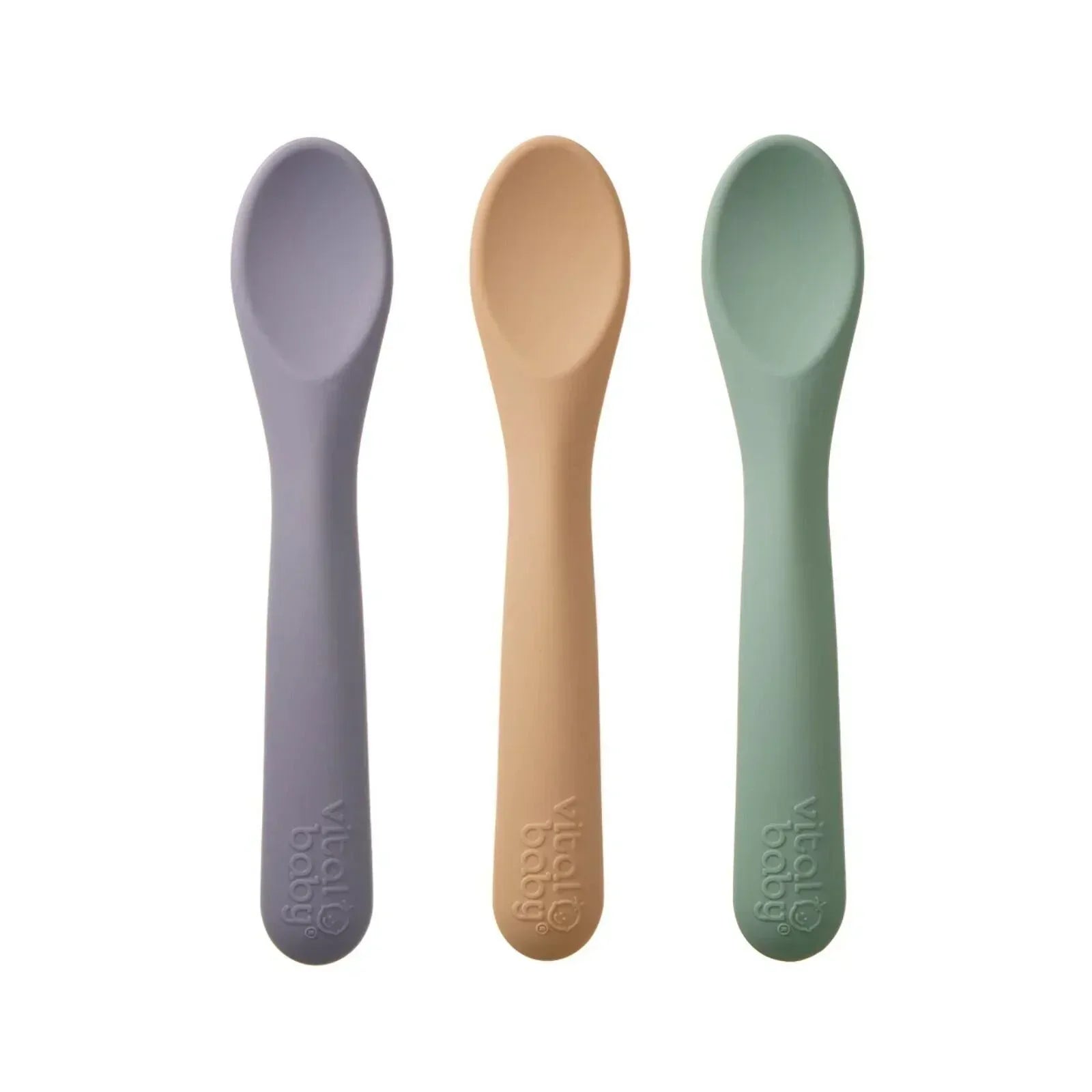 Vital Baby Nourish Silicone Spoons Pack of 3 - Pastel - Bobobiy