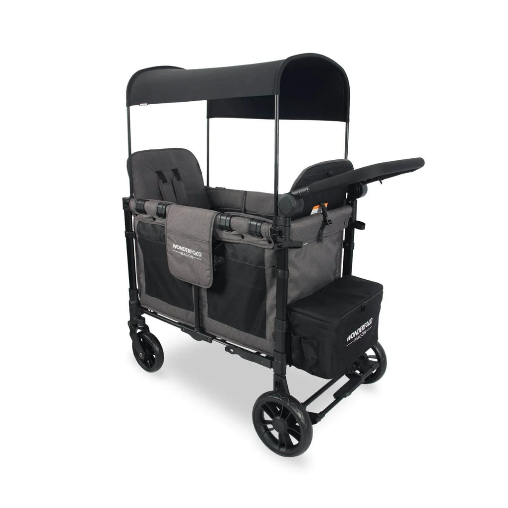 Wonderfold W2 Elite Double Stroller Wagon - Charcoal Grey