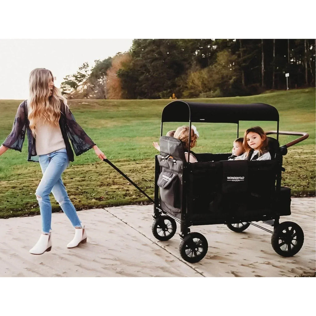 W4 Luxe Quad Stroller Wagon - Volcanic Black - Bobobiy