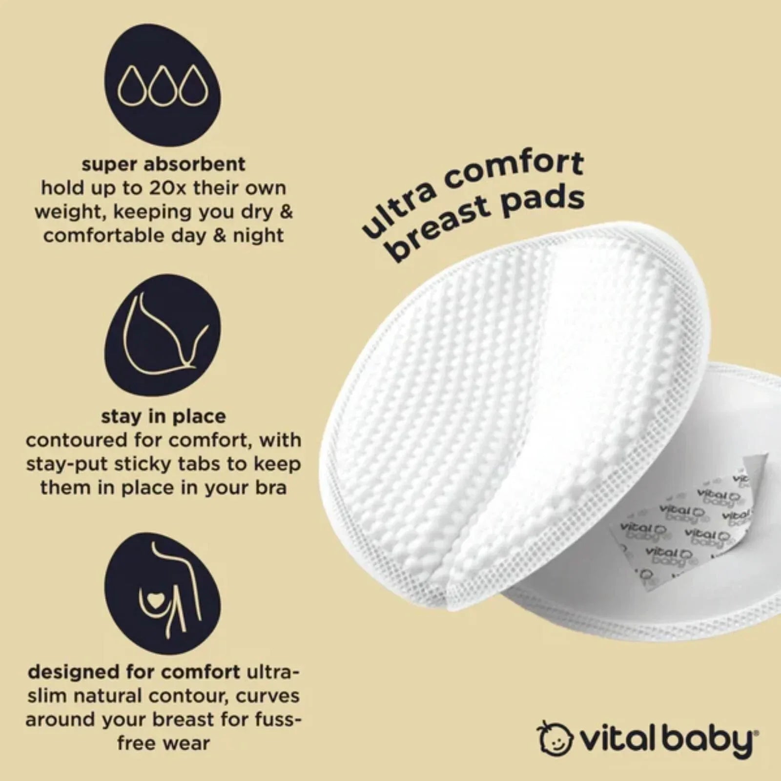 Vital Baby Nurture Ultra Comfort Breast Pads 56 pcs - Bobobiy