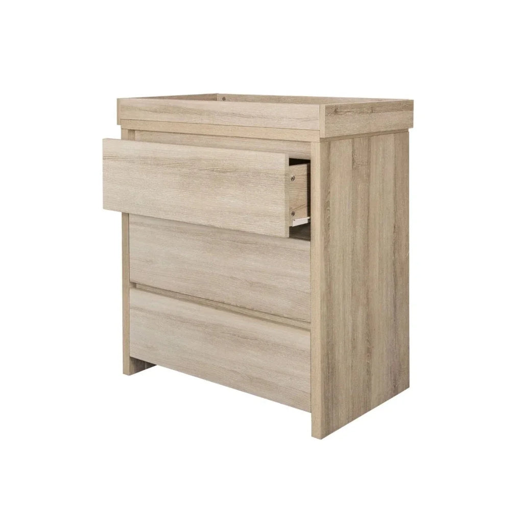 Oak changing dresser with two drawers and flat top