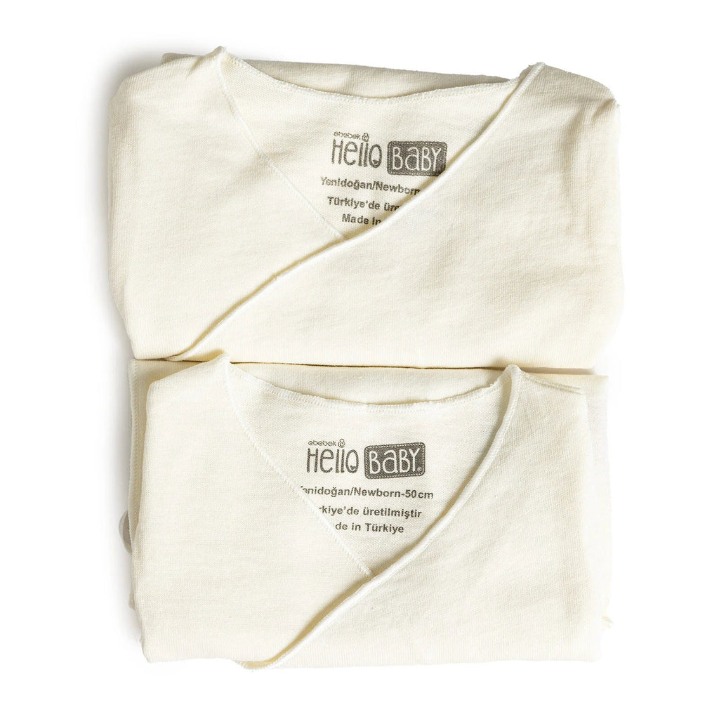 HelloBaby Wrapover Top 2-Pack - Ecru