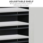 Adjustable shoe cabinet shelves with three adjustable levels