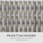 Grey PE rattan wicker weave texture panel