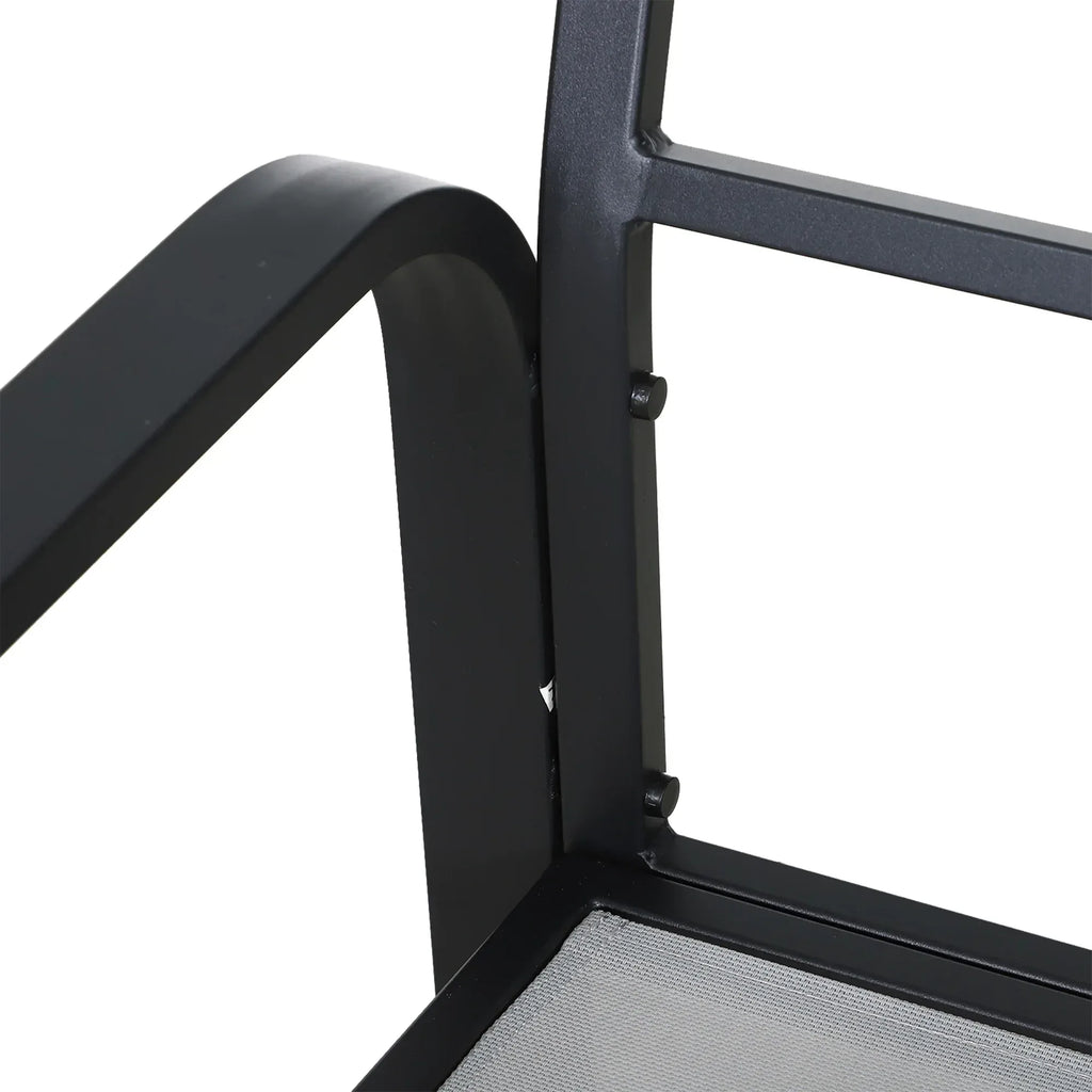 4pcs Garden Sofa Set 2 Single Armchair, 1 Bench & 1 Coffee Table Set Aluminum Frame Patio Furniture with Cushions, Black - Bobobiy