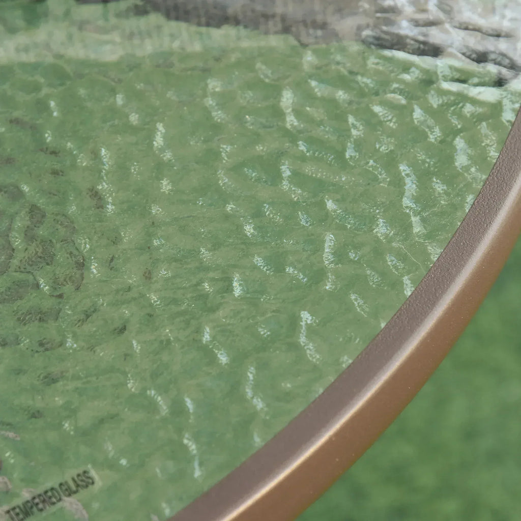 Garden Patio Texteline Folding Chairs Plus Table and Parasol Furniture Bistro Set 6 Pieces - Coffee/Cream - Bobobiy