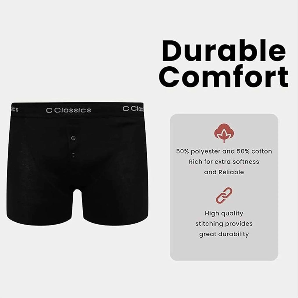 6-pack-boys-boxer-shorts-cotton-rich-black-moisture-wicking-button-fly-elasticated-breathable-underwear-for-active-kids-by-sock-stack-boxer-shorts-1177942086 - Bobobiy