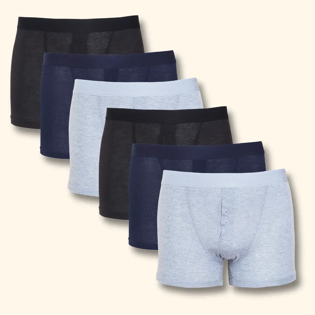 6-pack-cotton-stretch-boxer-shorts-menswear-classic-activewear-breathable-underwear-soft-and-durable-boxershorts-for-men-black-navy-grey-mb09-by-sock-stack-s-black-navy-grey-boxer-sho - Bobobiy