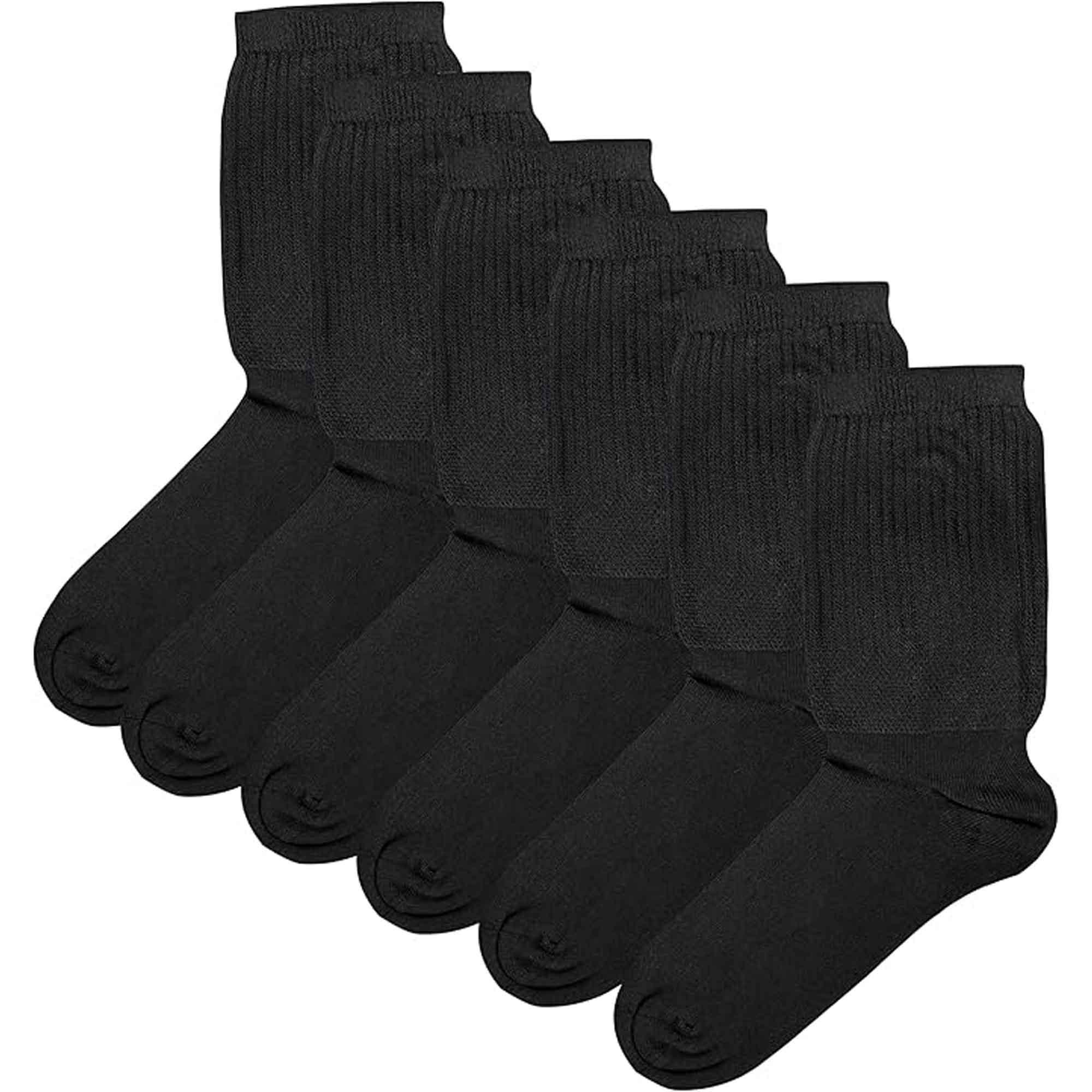 6-pack-men-s-extra-wide-non-elastic-diabetic-socks-super-soft-breathable-moisture-wicking-antibacterial-sustainable-cotton-black-uk-sizes-6-11-by-sock-stack-black-6-11-socks-119971007 - Bobobiy