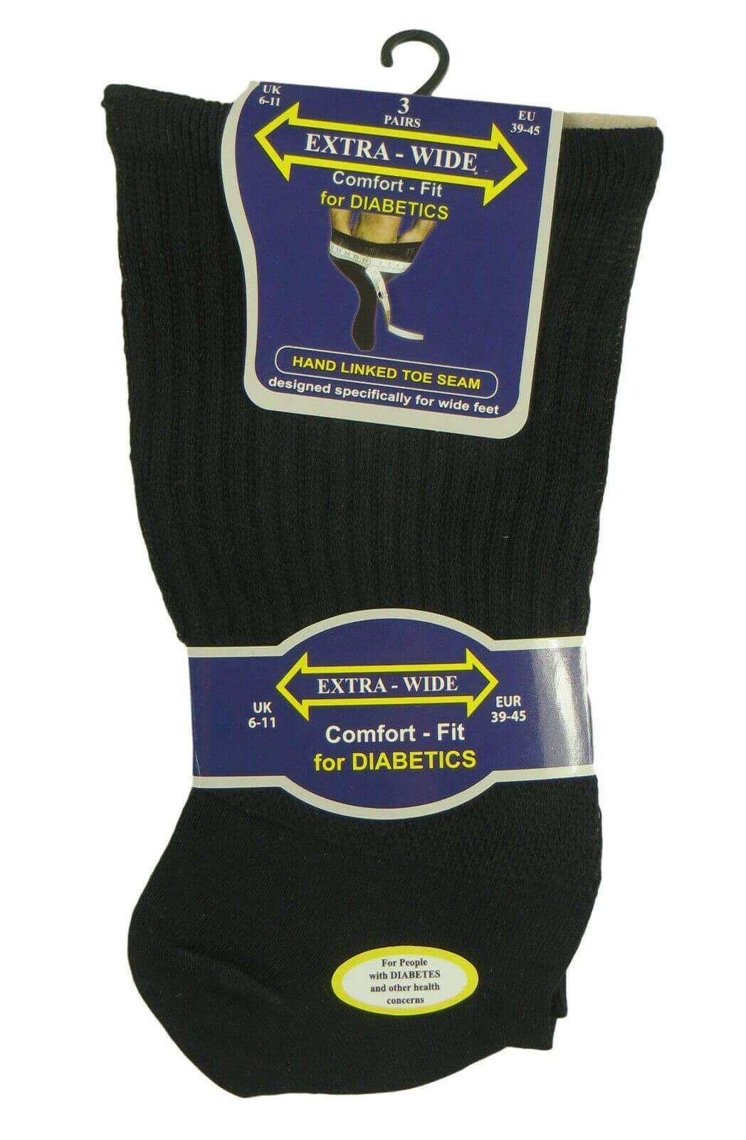 6-pack-men-s-extra-wide-non-elastic-diabetic-socks-super-soft-breathable-moisture-wicking-antibacterial-sustainable-cotton-black-uk-sizes-6-11-by-sock-stack-socks-1176513900 - Bobobiy