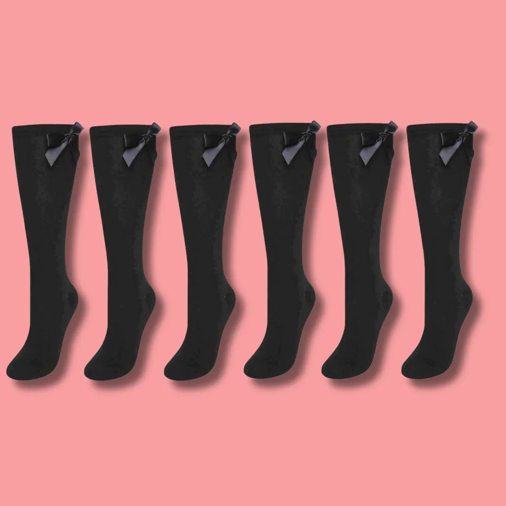 6-pairs-girls-knee-high-socks-with-ribbon-bows-back-to-school-cotton-rich-long-socks-stylish-comfortable-durable-for-uniforms-everyday-wear-ages-2-16-years-by-sock-stack-black-12-3-so - Bobobiy