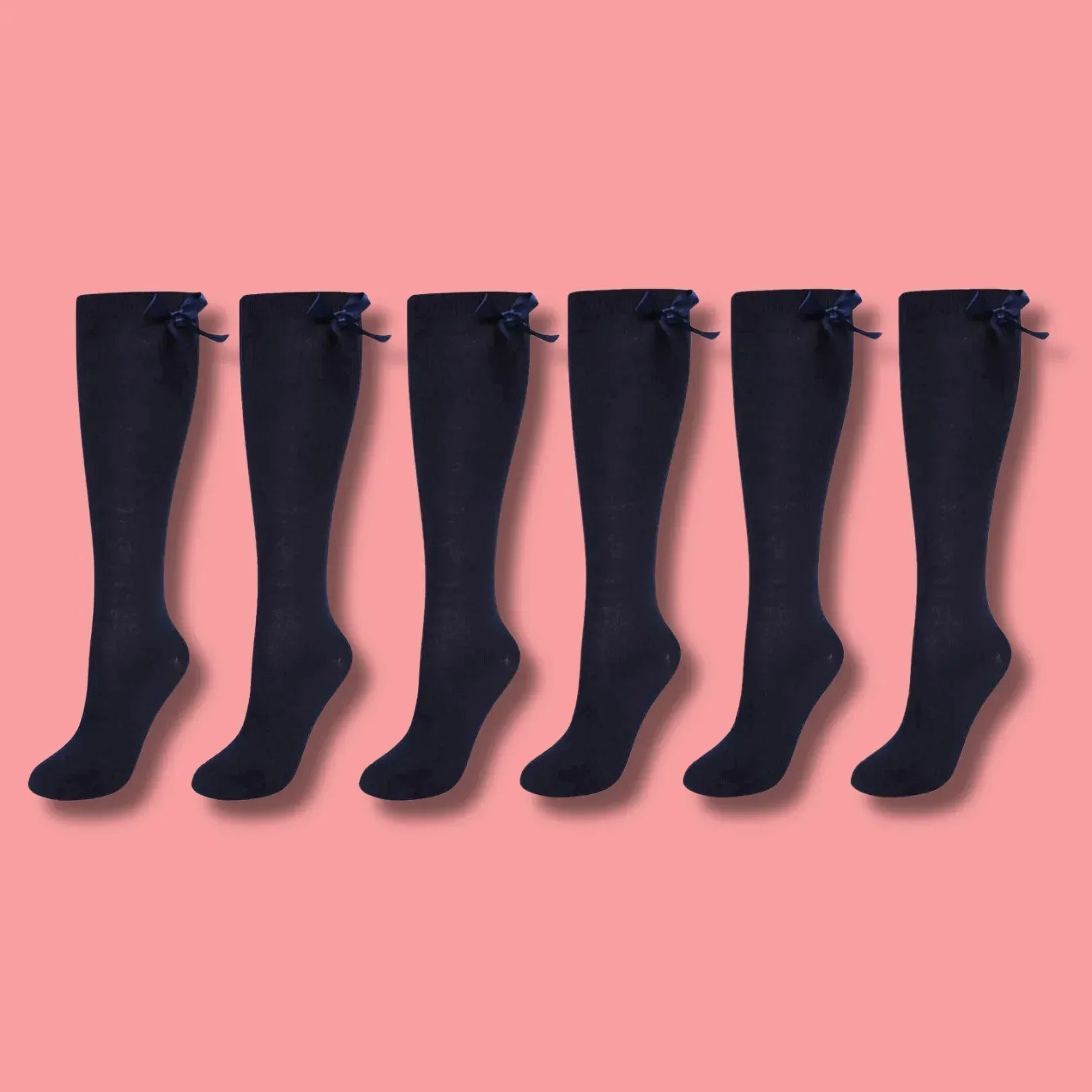 6-pairs-girls-knee-high-socks-with-ribbon-bows-back-to-school-cotton-rich-long-socks-stylish-comfortable-durable-for-uniforms-everyday-wear-ages-2-16-years-by-sock-stack-navy-9-12-soc - Bobobiy