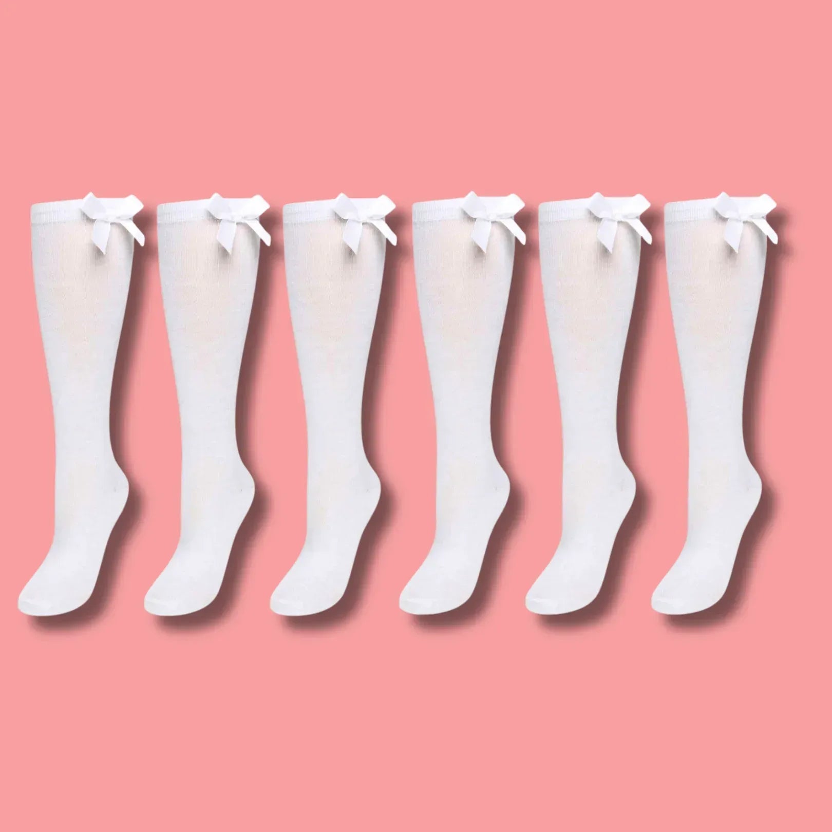 6-pairs-girls-knee-high-socks-with-ribbon-bows-back-to-school-cotton-rich-long-socks-stylish-comfortable-durable-for-uniforms-everyday-wear-ages-2-16-years-by-sock-stack-white-9-12-so - Bobobiy