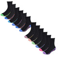 Kids bamboo socks, black with rainbow striped trim, cushioned toes