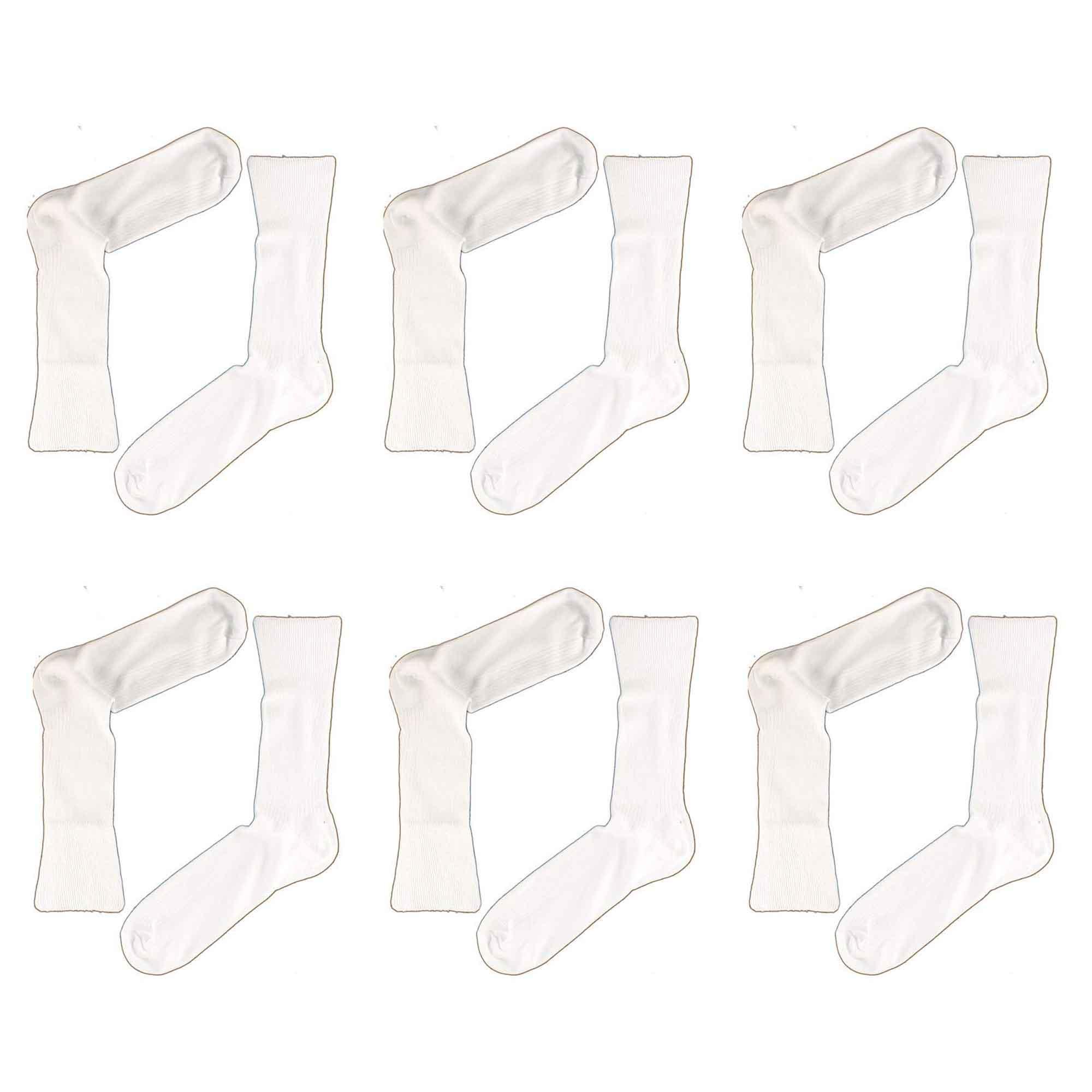 6-pairs-mens-100-percent-cotton-loose-top-diabetic-friendly-non-elastic-socks-moisture-wicking-breathable-antibacterial-comfortable-daily-wear-assorted-colours-by-sock-stack-white-6-1 - Bobobiy