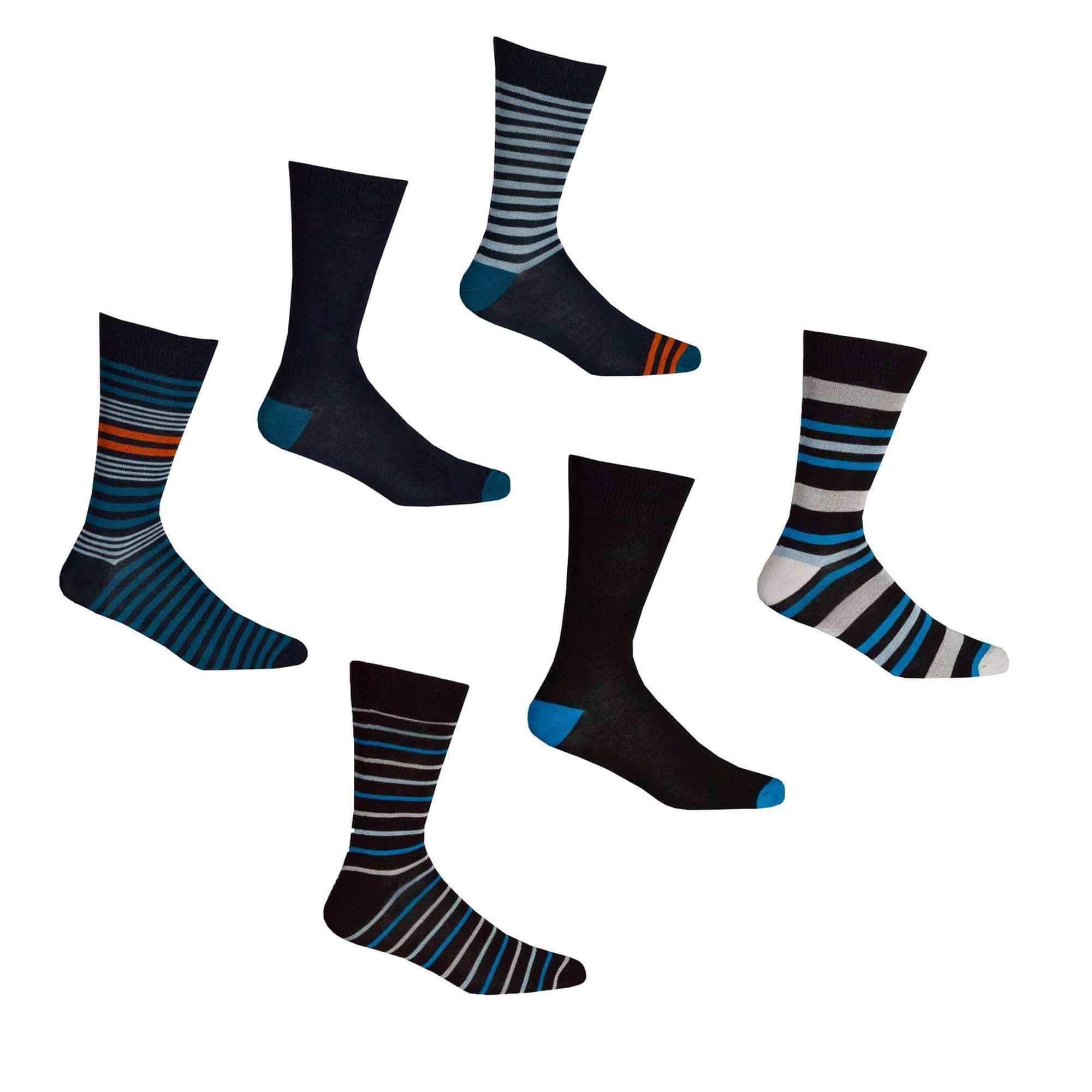 6-pairs-mens-bamboo-socks-argyle-stripe-breathable-moisture-wicking-casual-suit-anti-odor-soft-grip-elastic-hand-linked-toe-seam-uk-6-11-eur-39-45-sock-stack-stripes-6-11-socks-118205 - Bobobiy