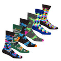 6-pairs-mens-fun-novelty-cotton-rich-socks-comfortable-breathable-with-sculpted-heels-and-toes-assorted-styles-perfect-fit-uk-6-11-eur-39-45-by-sock-stack-camo-dino-geo-6-11-socks-118 - Bobobiy