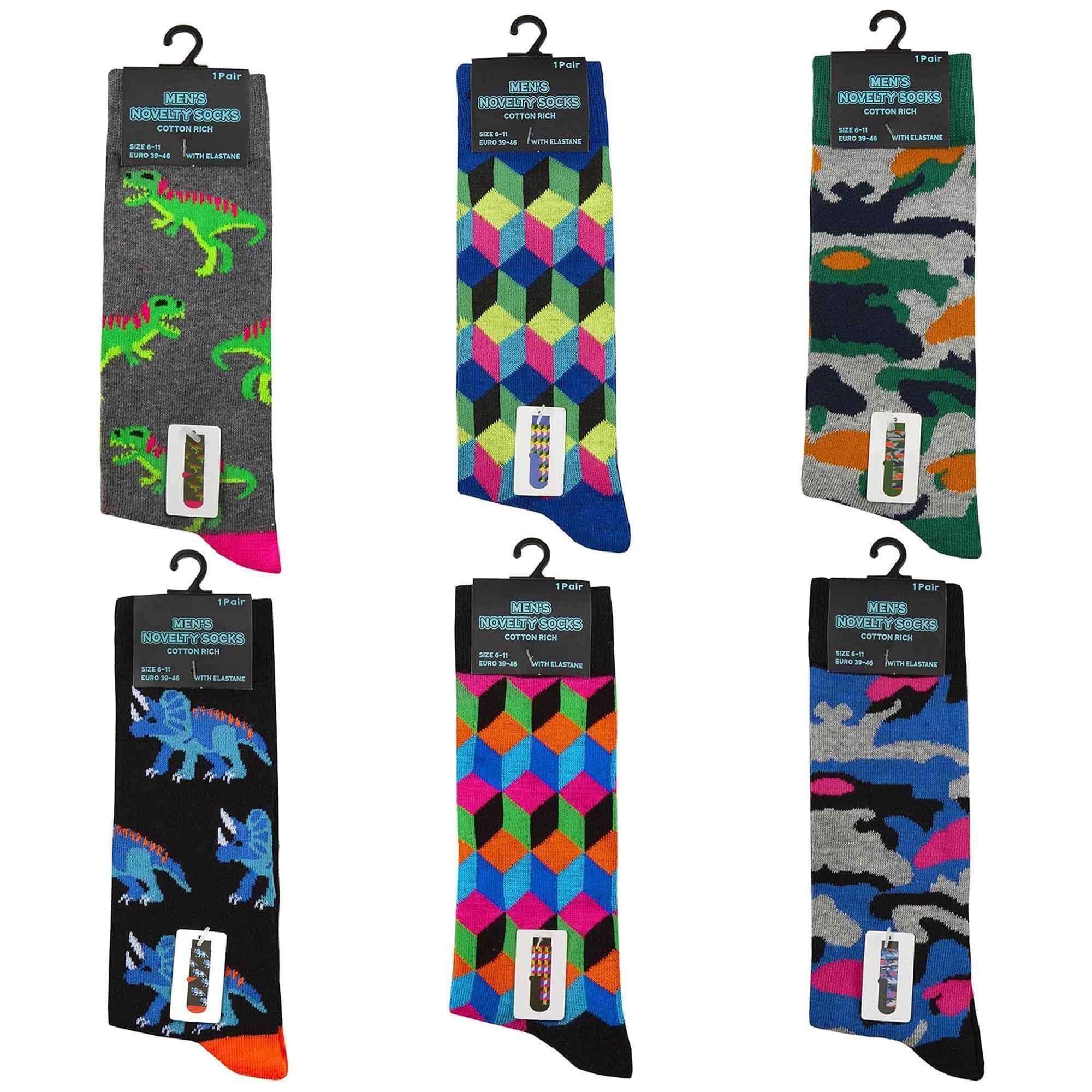6-pairs-mens-fun-novelty-cotton-rich-socks-comfortable-breathable-with-sculpted-heels-and-toes-assorted-styles-perfect-fit-uk-6-11-eur-39-45-by-sock-stack-socks-1182052965 - Bobobiy