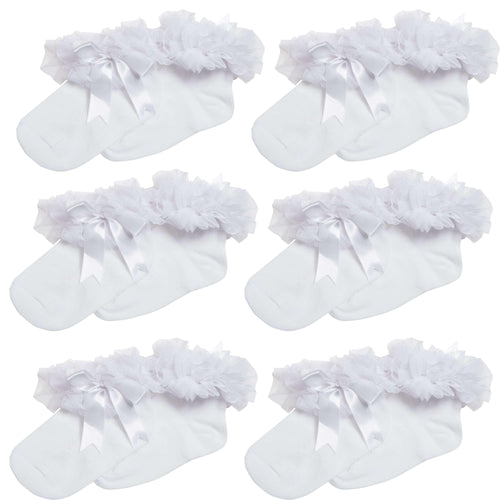 6-pairs-white-girls-tutu-frilly-ankle-socks-with-lace-bow-super-soft-wedding-christening-sock-by-sock-stack-1-2-yrs-white-socks-1176513509 - Bobobiy