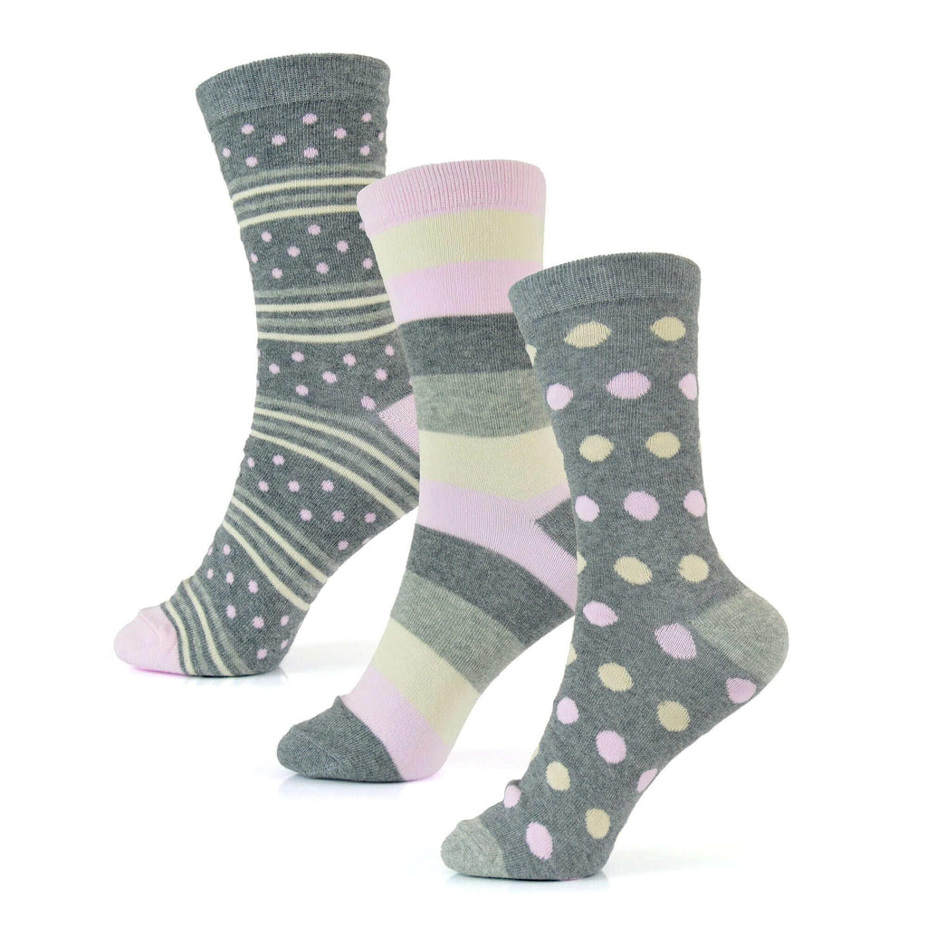 6-pairs-women-s-cotton-rich-socks-fun-designs-stripes-dots-leopard-fox-dog-cat-prints-uk-4-7-breathable-durable-by-sock-stack-socks-1176513914 - Bobobiy