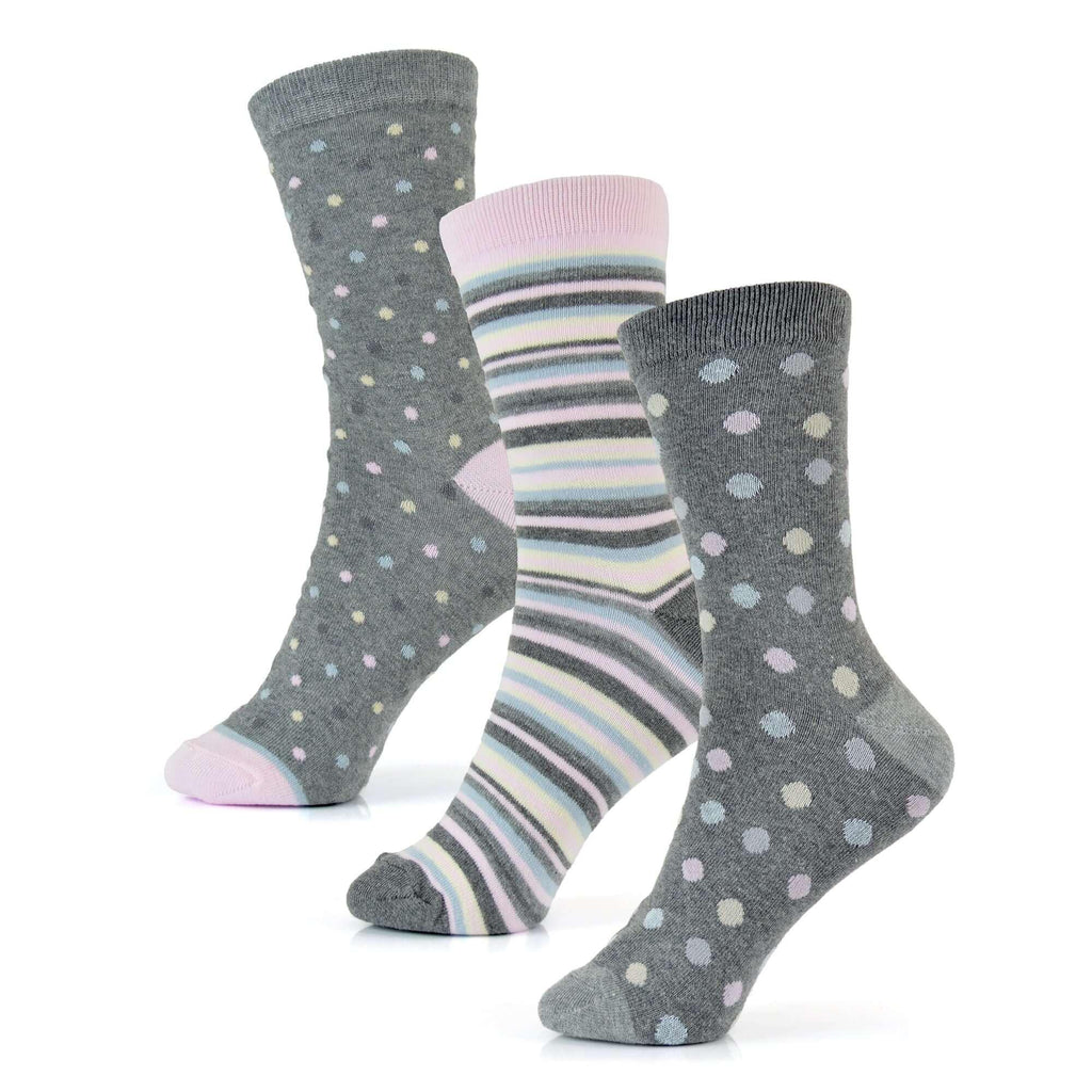 6-pairs-women-s-cotton-rich-socks-fun-designs-stripes-dots-leopard-fox-dog-cat-prints-uk-4-7-breathable-durable-by-sock-stack-socks-1176513915 - Bobobiy