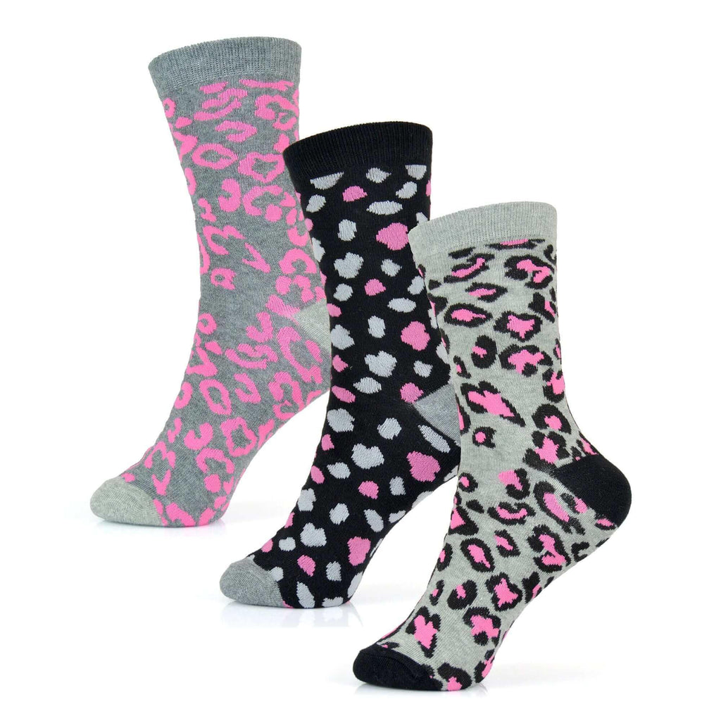 6-pairs-women-s-cotton-rich-socks-fun-designs-stripes-dots-leopard-fox-dog-cat-prints-uk-4-7-breathable-durable-by-sock-stack-socks-1176513917 - Bobobiy