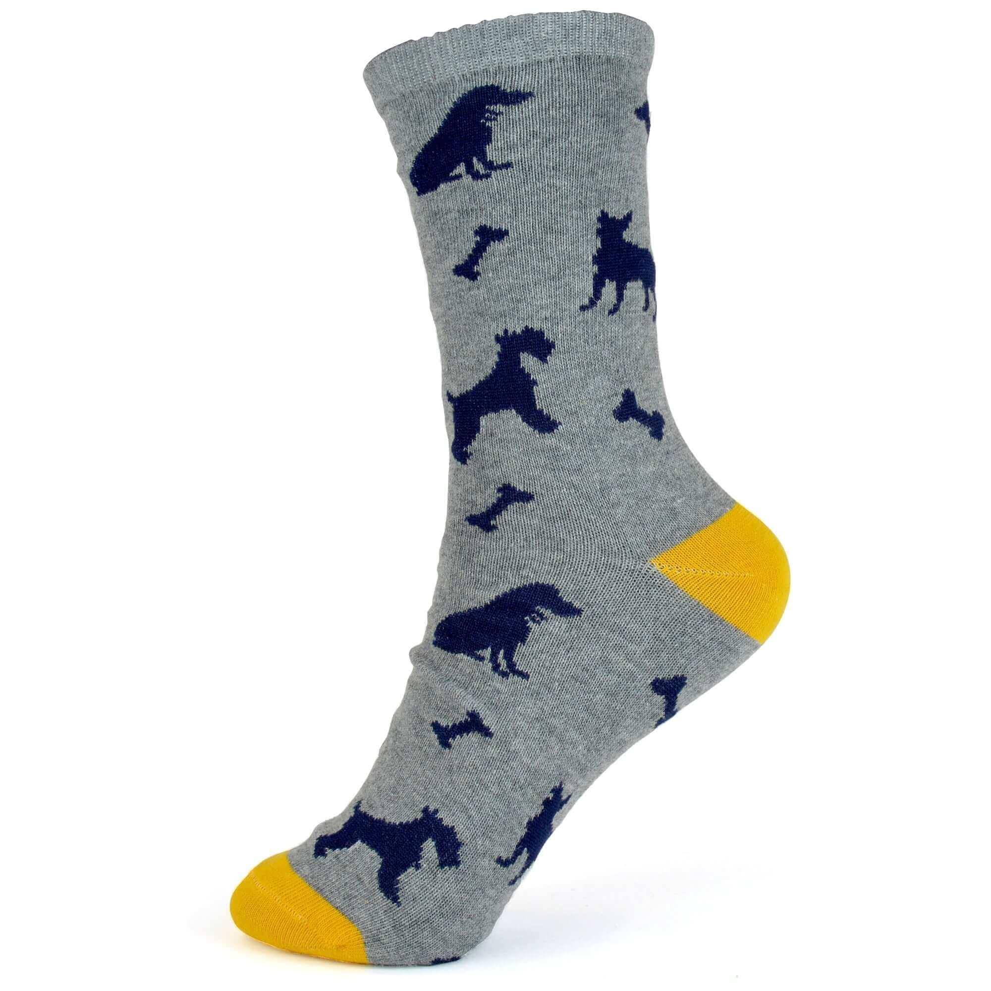 6-pairs-women-s-cotton-rich-socks-fun-designs-stripes-dots-leopard-fox-dog-cat-prints-uk-4-7-breathable-durable-by-sock-stack-socks-1176513921 - Bobobiy