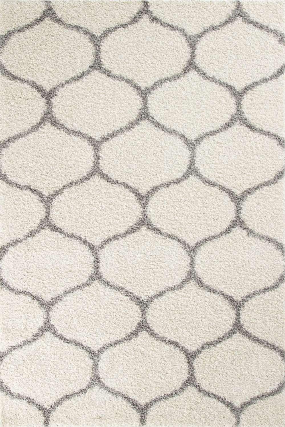 600_Moroccan_Ivory_Shaggy_Rug - Bobobiy