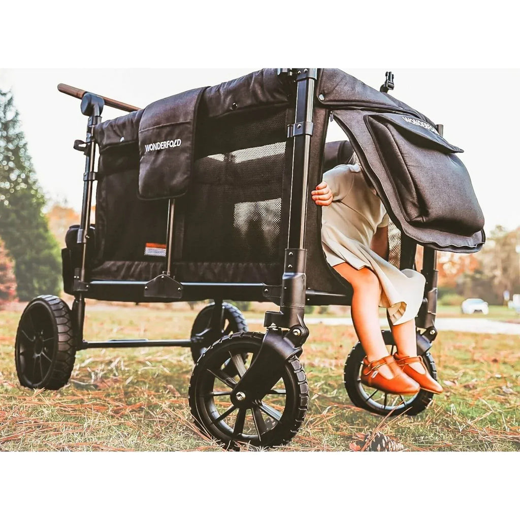 W4 Luxe Quad Stroller Wagon - Volcanic Black - Bobobiy