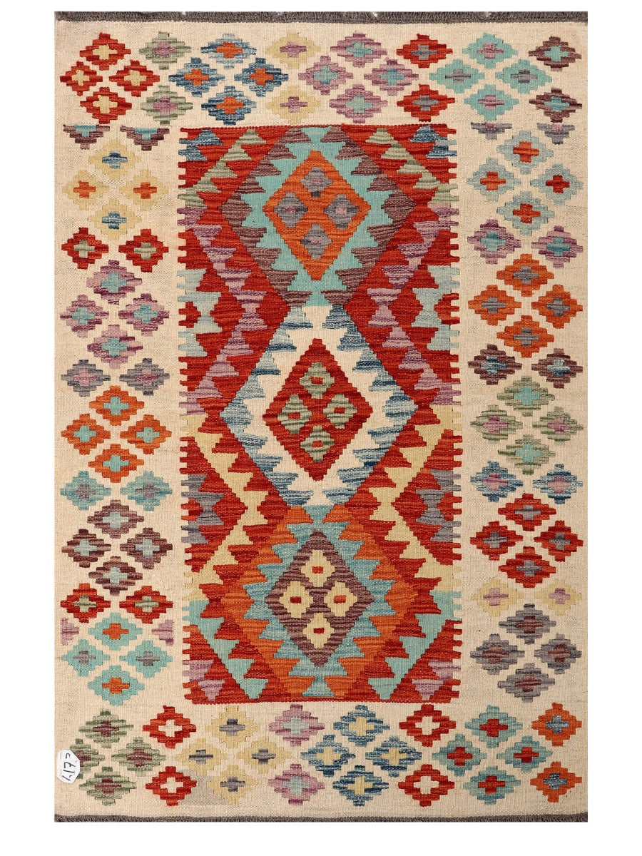 Maimana Afghanistan Kilim Rug - 152 x100 cm - Handmade