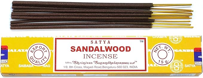 Set of 12 Packets of Sandalwood Incense Sticks by Satya