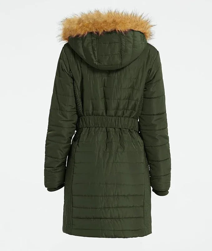 Wantdo Women's Long Winter Puffer Coat Waterproof Jackets Army Green - Bobobiy