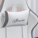 White PU gaming chair with Vinsetto logo on padded back and armrests