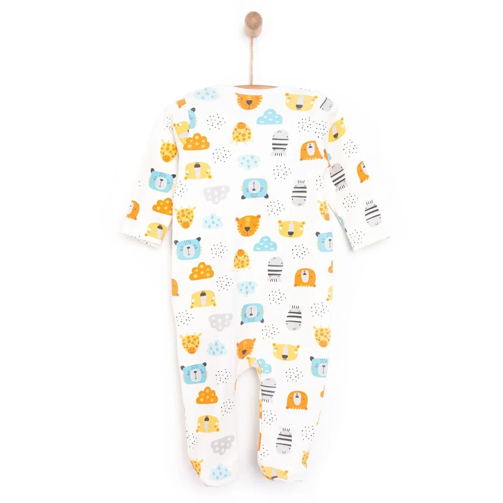 HelloBaby Newborn Footed Jumpsuit - Ecru - Bobobiy