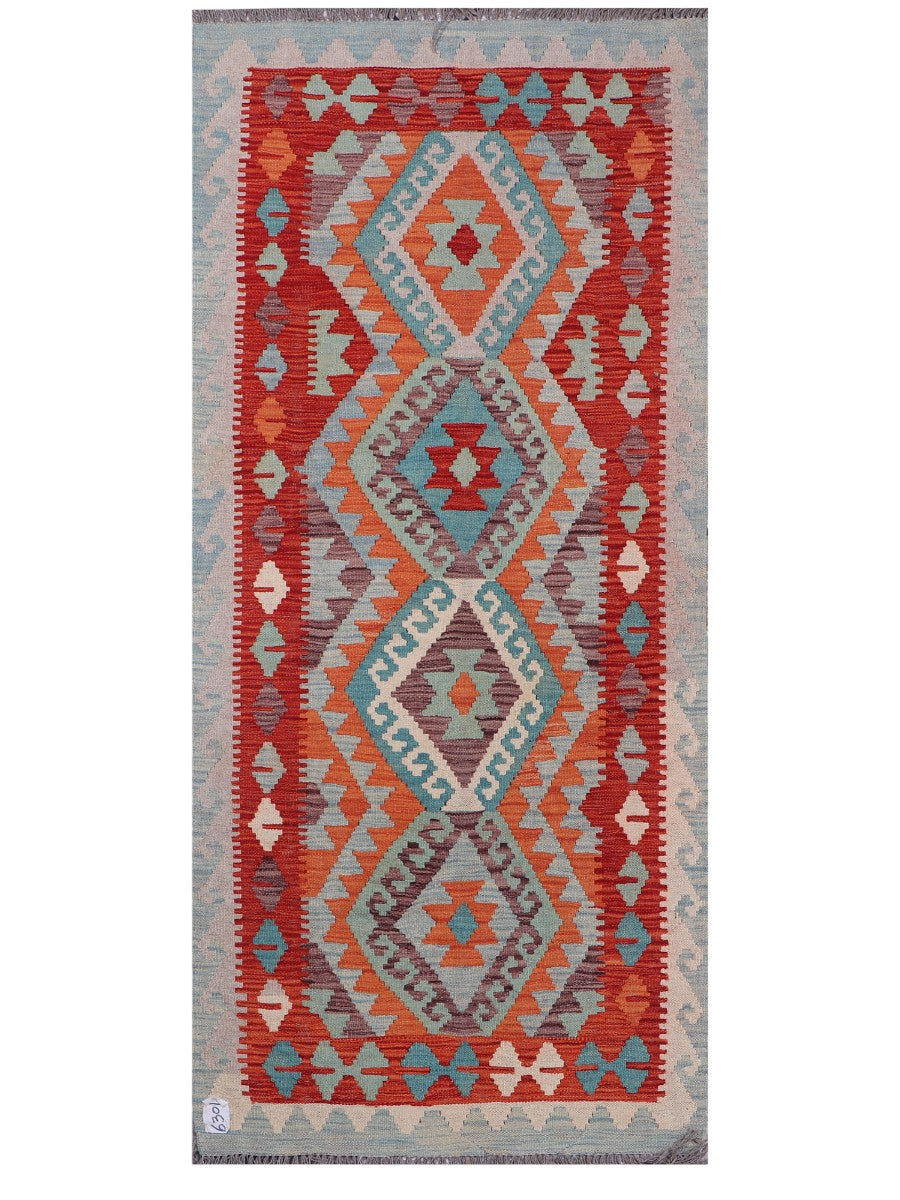 Maimana Afghanistan Kilim Rug - 195 x87 cm - Handmade