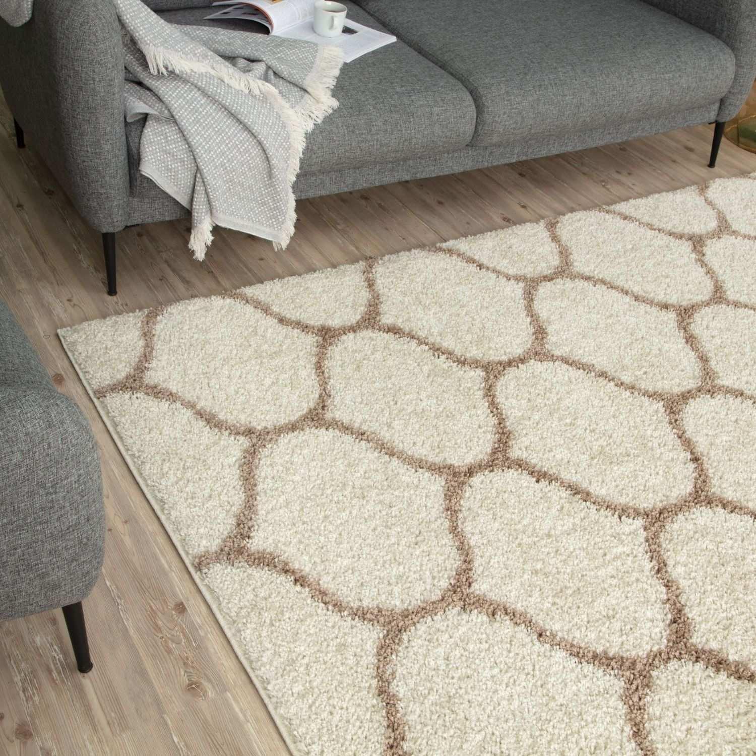 630_Moroccan_Ivory_Shaggy_Rug-9 - Bobobiy